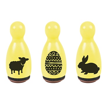 Набор штампов Brunnen Heyda Kегли, (овечка, яйцо и кролик) Желтый - 3